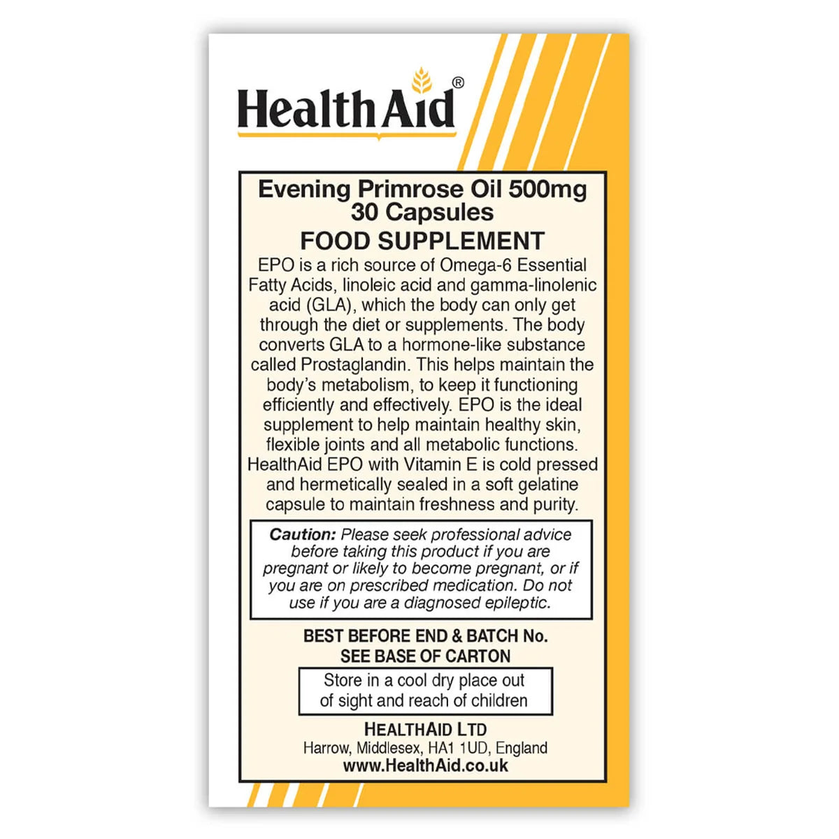 HEALTHAID EVENING PRIMROSE 500MG
