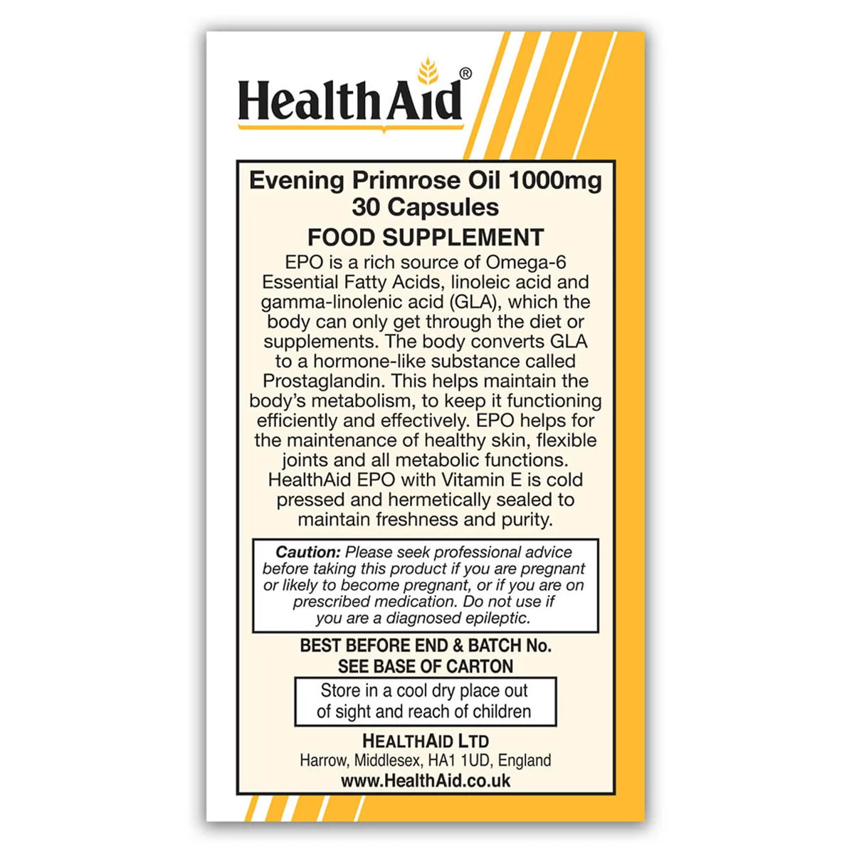 HEALTHAID EVENING PRIMROSE 1000MG
