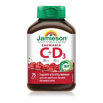JAMIESON  CHEWABLE C500G+D3 500IU